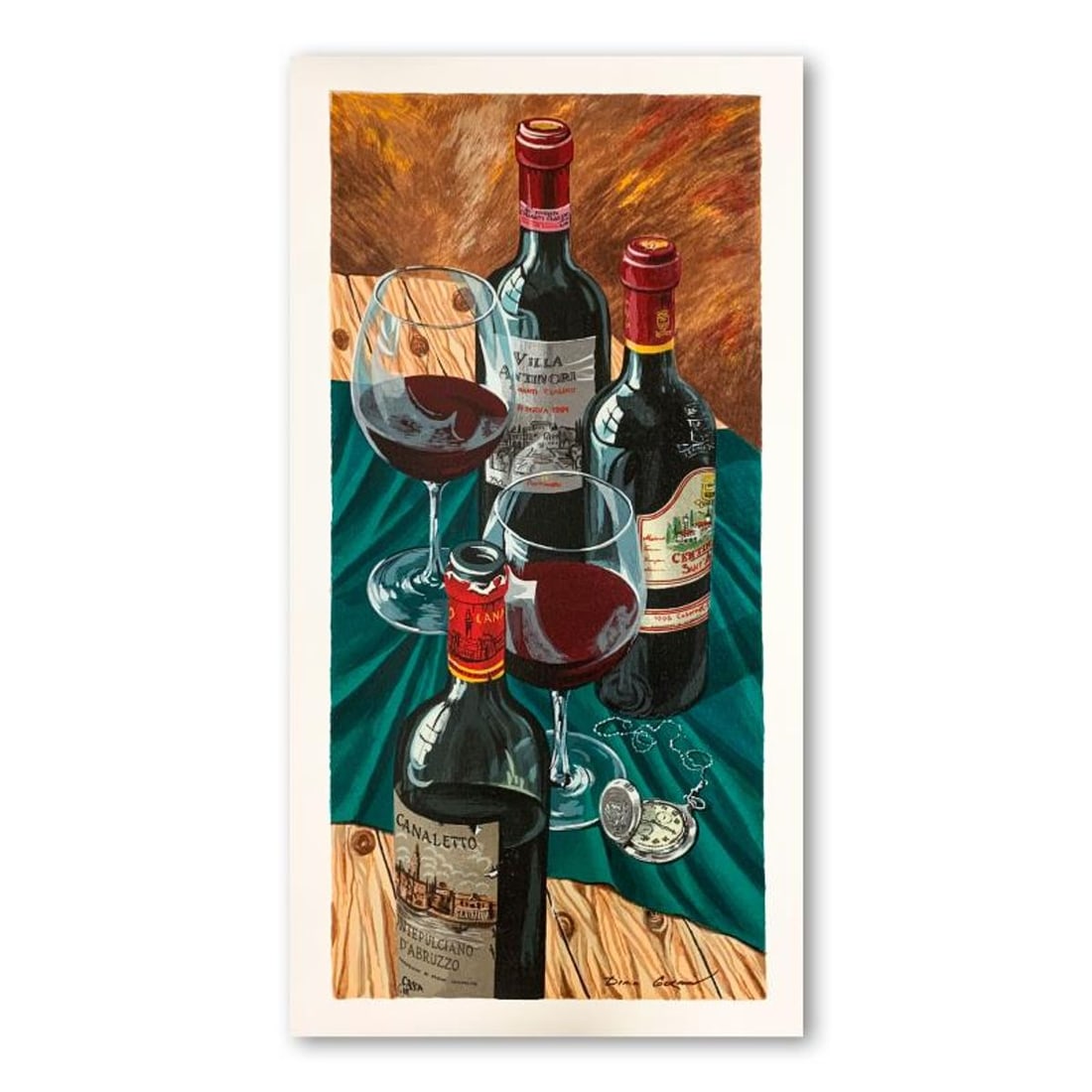 Dima Gorban, "Table for Two" Hand Signed Limited Edition Serigraph on Paper with Letter of: Table for Two is a limited edition serigraph on paper by Dima Gorban. It is numbered and hand signed and includes a letter of authenticity. Measures approximately 26" x 11.5" (image). Reference#: 9063