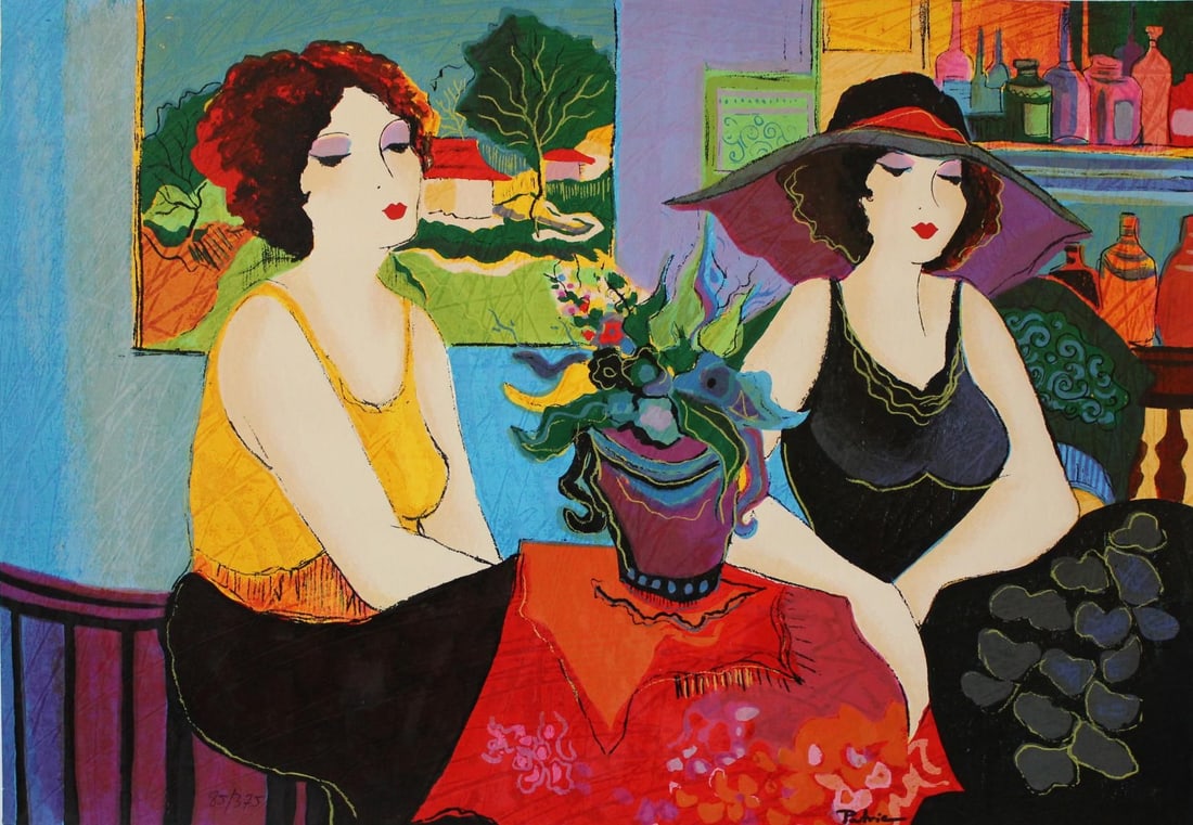 Patricia Govezensky- Original Serigraph on Canvas "Esco Bar": Artist: Patricia Govezensky. Medium: Original Serigraph on Canvas. Title: Esco Bar. Size: 15.5" x 22.5". Signature: Hand Signed by the Artist. Certificate of Authenticity: From the publisher. Referenc