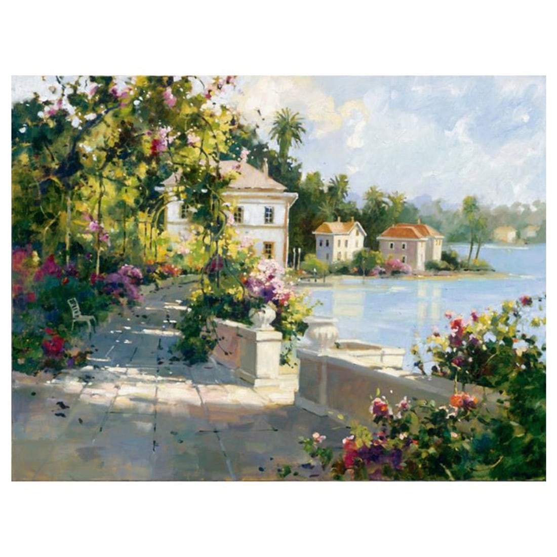 Marilyn Simandle, "Riviera Walk" Hand Embellished Limited Edition on Canvas, Numbered and Hand (1 of 1)