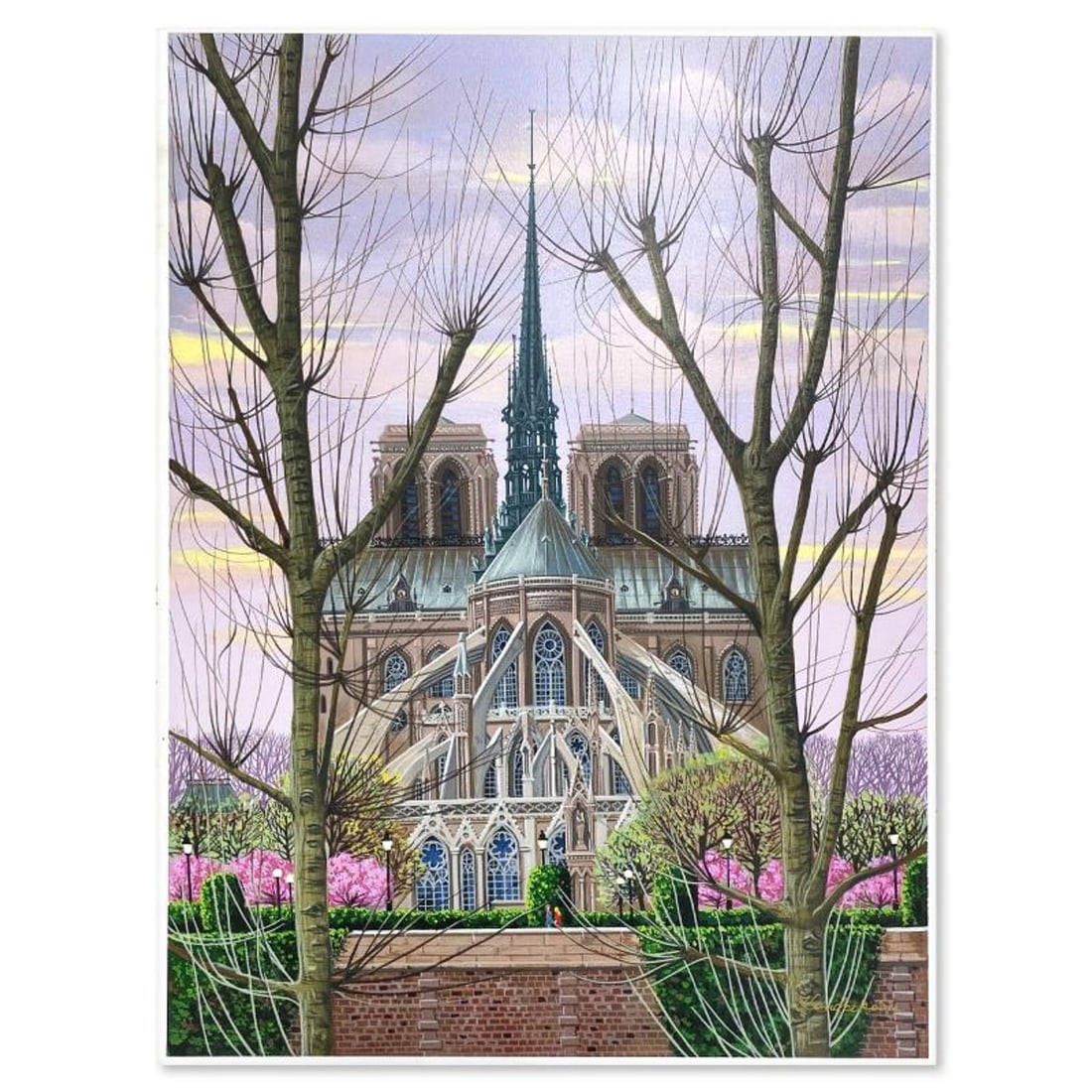 Liudmila Kondakova, "Cathedral Notre-Dame (Toujours Paris)" Limited Edition Serigraph on Gesso: Cathedral Notre-Dame (Toujours Paris) is a limited edition serigraph on gesso board by Liudmila Kondakova, hand signed by the artist. Includes Letter of Authenticity. Measures approx. 18" x 13.5" (ima