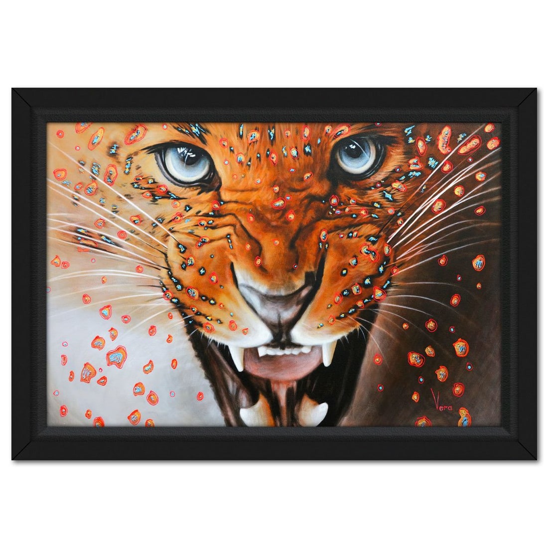 Vera V. Goncharenko- Original Oil on Canvas "Ferocious Focus": Artist: Vera V. Goncharenko. Medium: Original Oil on Canvas. Title: Ferocious Focus. Size: 24" x 36". Measures approx. 30" x 40" (framed). Signature: Hand signed. Certificate of Authenticity: Is inclu