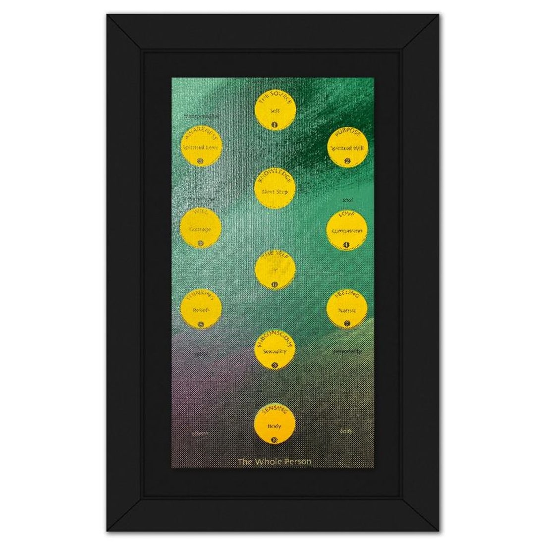 Steve Kaufman (1960-2010), "Kabbalah the Whole Person" Framed Hand Embellished Limited Edition: Kabbalah the Whole Person is a hand embellished limited edition silkscreen on canvas by Andy Warhol protege, Steve Kaufman (1960-2010), numbered 19/50 inverso and hand signed by the artist. This piece
