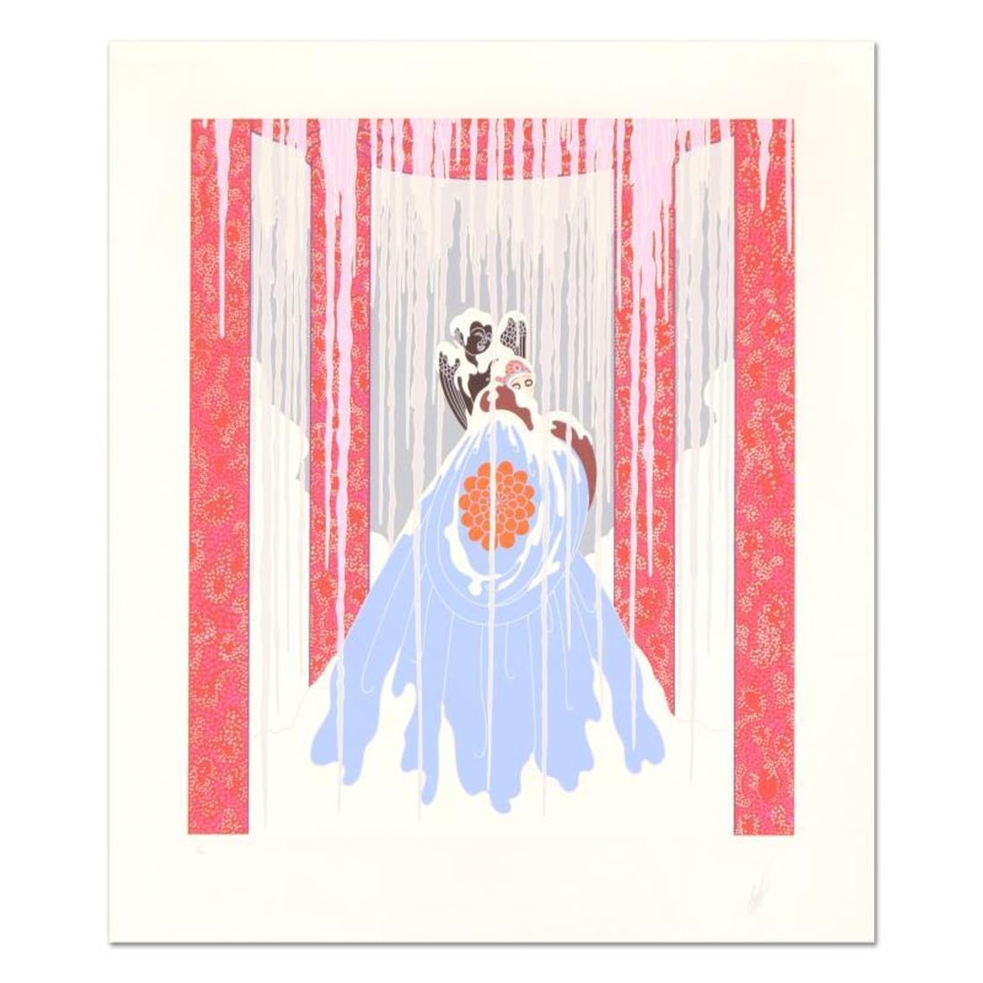 Erte (1892-1990), "Loves Captive" Hand Signed Limited Edition Serigraph, Numbered 1/300 with: Loves Captive is a hand signed limited edition serigraph on paper by Erte (1892-1990), numbered 1/300. Includes Certificate of Authenticity. Measures approx. 28" x 33" (border), 22" x 27" (image). Due