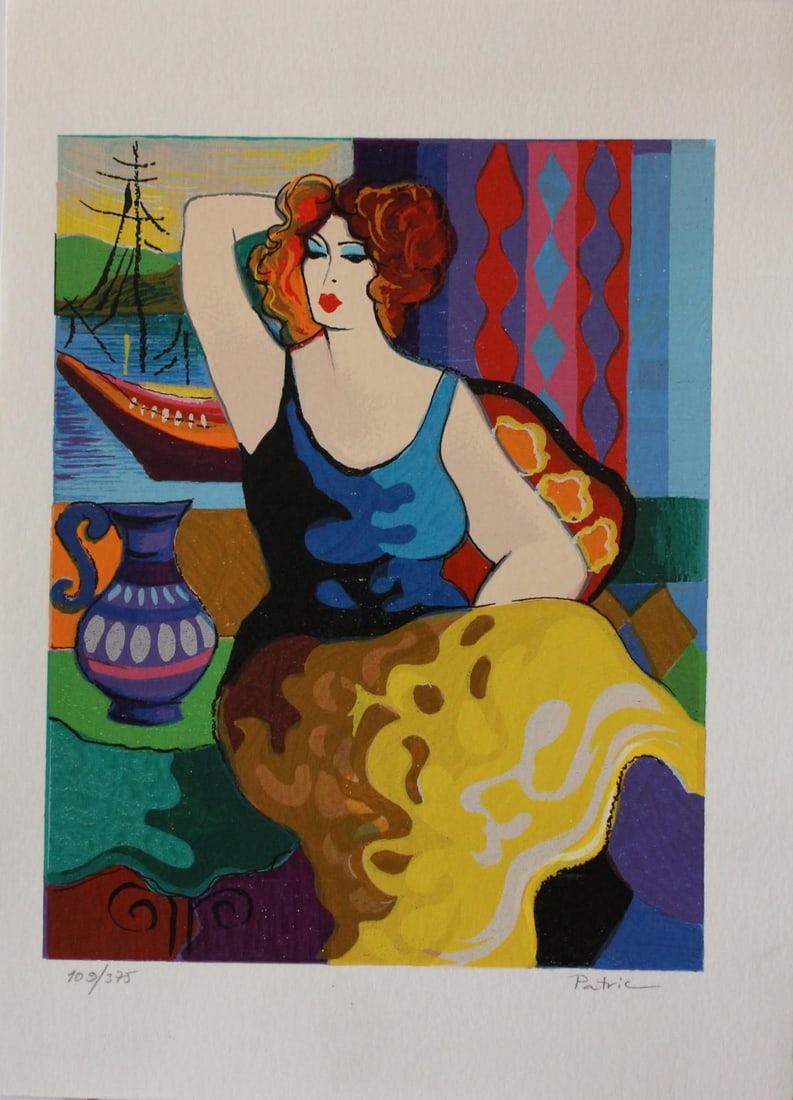 Patricia Govezensky- Original Serigraph on Paper "Gloria": Artist: Patricia Govezensky. Medium: Original Serigraph on Paper. Title: Gloria. Size: 10" x 7.5". Signature: Hand Signed by the Artist. Certificate of Authenticity: From the publisher. Reference#: 20