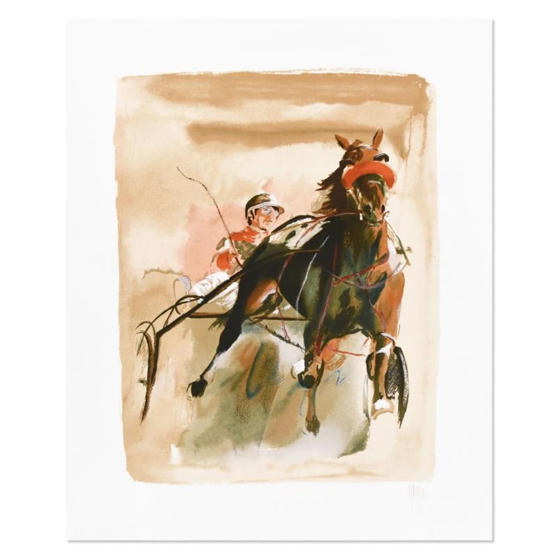 Mark King (1931-2014), "Pacer" Limited Edition Serigraph, Numbered and Hand Signed with Letter of: Pacer is a limited edition serigraph on paper by Mark King (1931-2014), numbered and hand signed by the artist. Includes Letter of Authenticity. Measures approx. 32.5" x 25" (border), 25 x 18" (image)