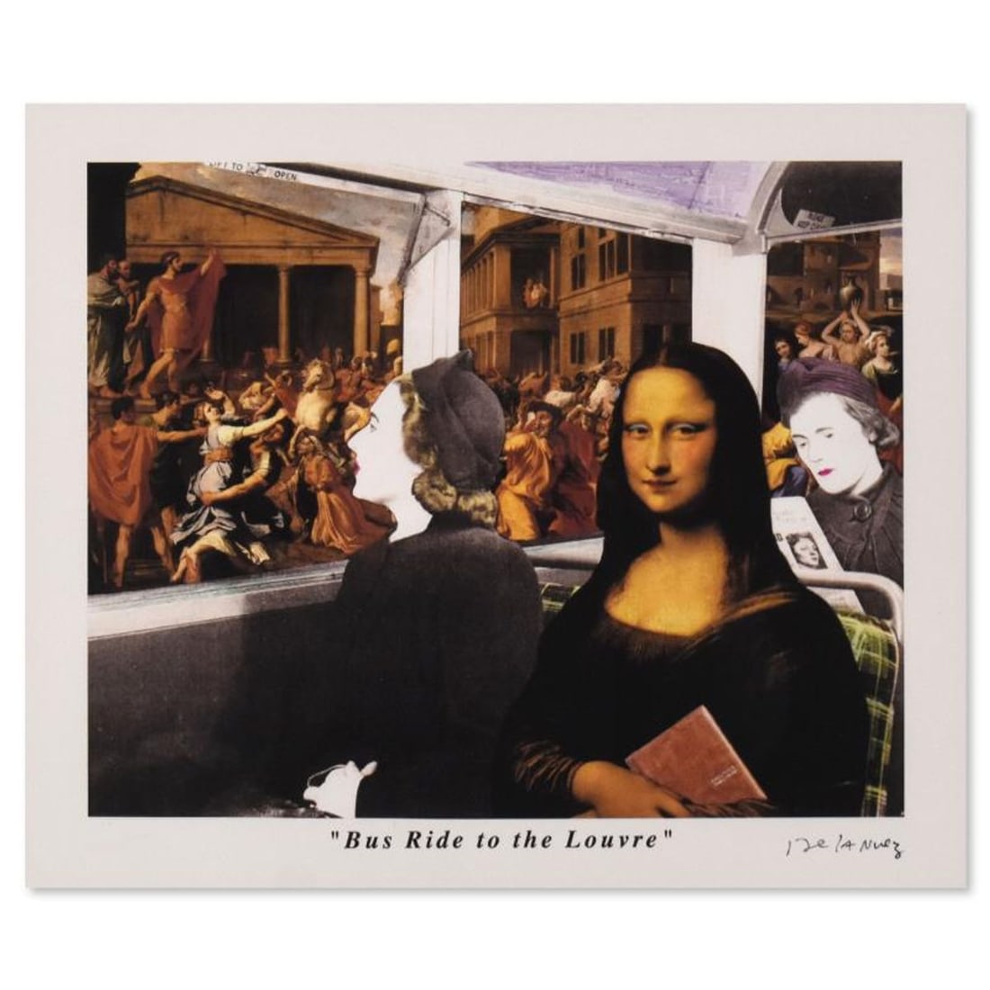 Nelson De La Nuez, "Bus Ride to the Louvre" AP Limited Edition, Numbered and Hand Signed with Letter: Bus Ride to the Louvre is a limited edition artist proof on paper by Nelson De La Nuez, numbered and hand signed by the artist. Includes Letter of Authenticity. Measures approx. 12.5" x 10". Reference
