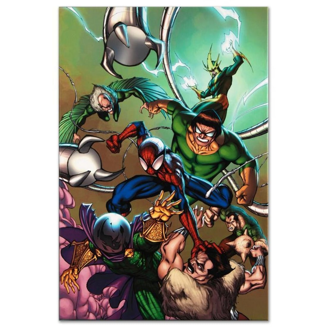 Marvel Comics "Marvel Adventures: Spider-Man #17" Numbered Limited Edition Giclee on Canvas by: A piece of comic book history, this limited edition, from original art by Cameron Stewart, depicts an epic battle. Canadian artist Cameron Stewart won the "Outstanding WebComic Creator/Creative Team" 