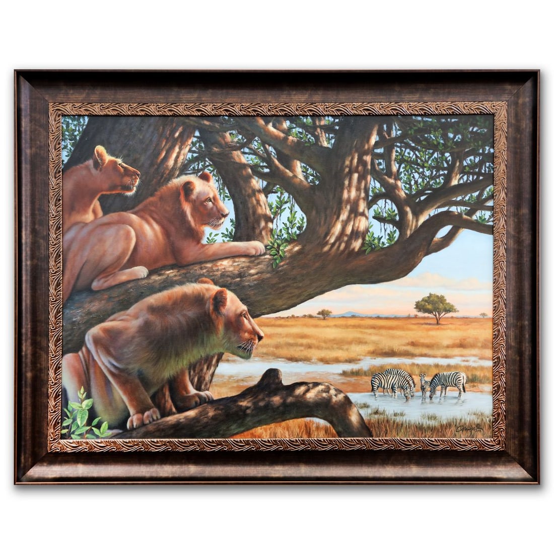 Wil Cormier- Original Oil on Canvas "A View for a Kill": Artist: Wil Cormier. Medium: Original Oil on Canvas. Title: A View for a Kill. Size: 30" x 40". Measures approx. 38" x 48" (framed). Signature: Hand signed. Certificate of Authenticity: Is included. R