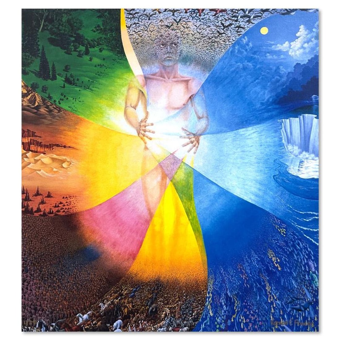 Vernon Finney, "The Creator" Limited Edition on Canvas, Numbered 11/295 and Hand Signed with Letter: The Creator is a limited edition giclee on stretched canvas by Vernon Finney, numbered 11/295 and hand signed by the artist. Includes Letter of Authenticity. Measures approx. 12" x 13" (image).
