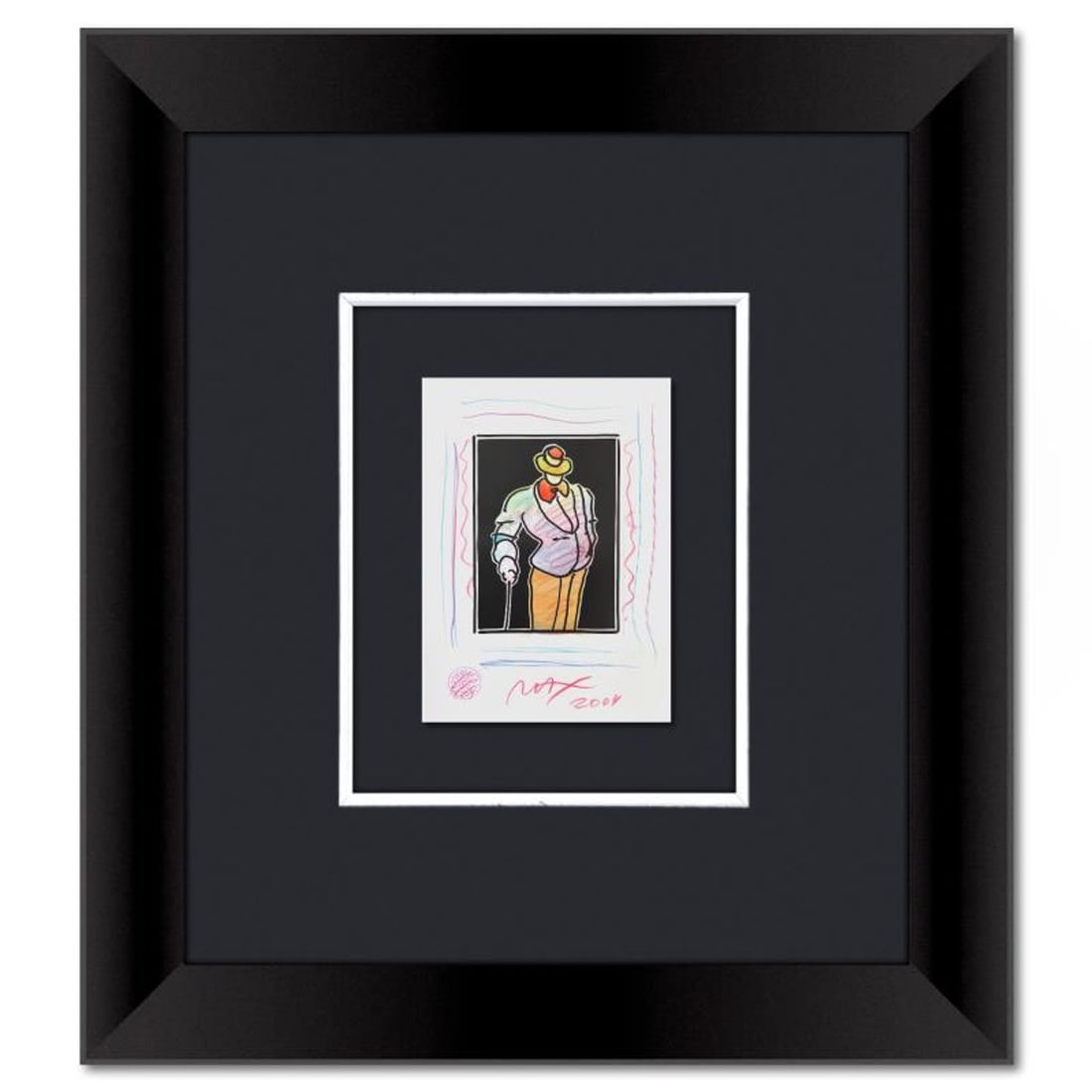 Peter Max, Framed One-of-a-Kind Mixed Media, Hand Signed with Registration Number Certifying (1 of 2)