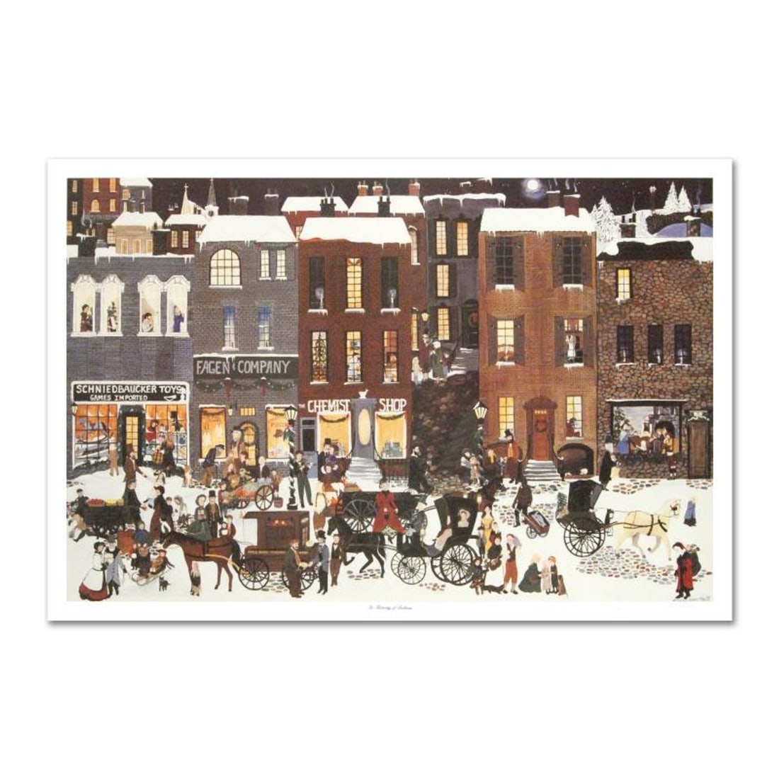 Deneille Spohn Moes, "In Memory of Dickens" Limited Edition Lithograph, Numbered and Hand Signed: In Memory of Dickens is a limited edition lithograph on paper by Deneille Spohn Moes, numbered and hand signed by the artist. Includes Letter of Authenticity. Measures approx. 38.5" x 25" (border), 36