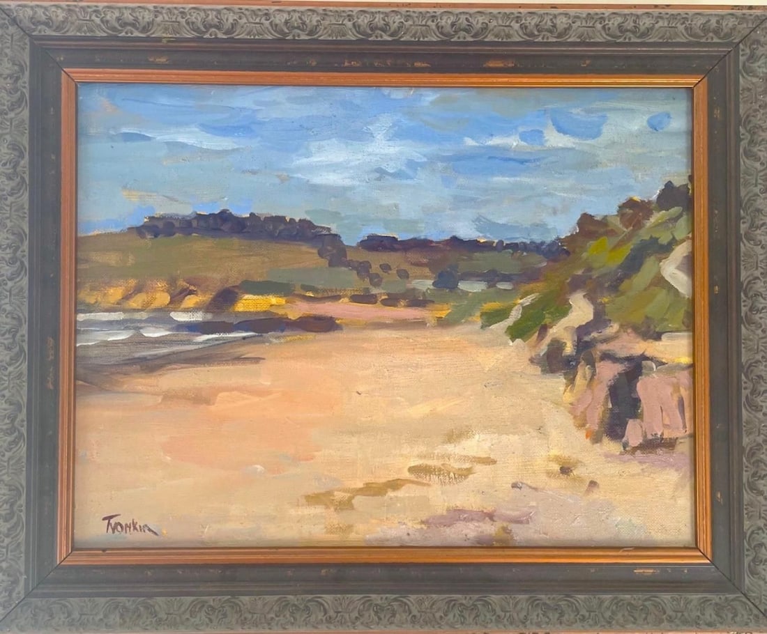 Boris Tyomkin- Original oil painting on board: Artist: Boris Tyomkin. Medium: Original oil painting on board. Measures approx. 14" x 18" (framed). Signature: Signed. Reference#: 62121.
