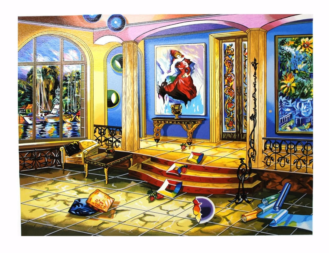 Alexander Astahov- Original Serigraph on Paper "MODERN ROOM": Artist: Alexander Astahov. Medium: Original Serigraph on Paper. Title: MODERN ROOM. Size: 19" x 24.5". Signature: Hand Signed by the Artist. Certificate of Authenticity: From the publisher. Reference#