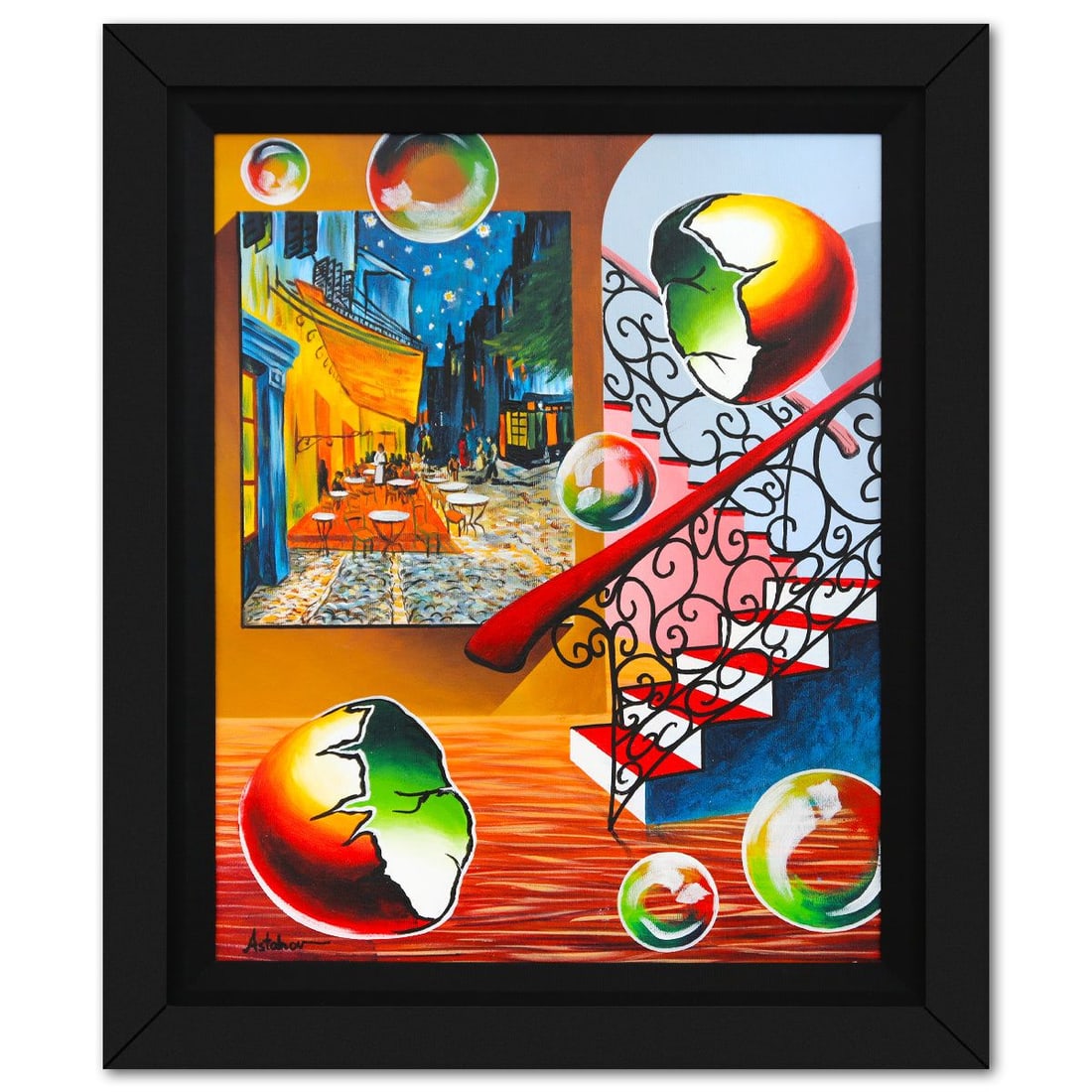 Alexander Astahov- Original Oil on Canvas "Carnival of Dreams": Artist: Alexander Astahov. Medium: Original Oil on Canvas. Title: Carnival of Dreams. Size: 20" x 16". Measures approx. 25" x 21" (framed). Signature: Hand Signed. Certificate of Authenticity: Is incl