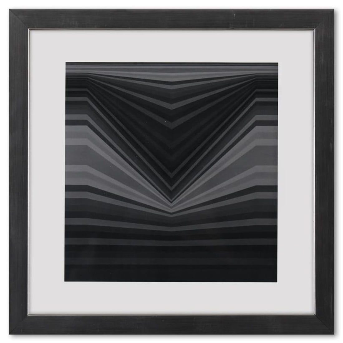 Victor Vasarely (1908-1997), "Berc de la serie Vonal" Framed 1971 Heliogravure Print with Letter of (1 of 1)
