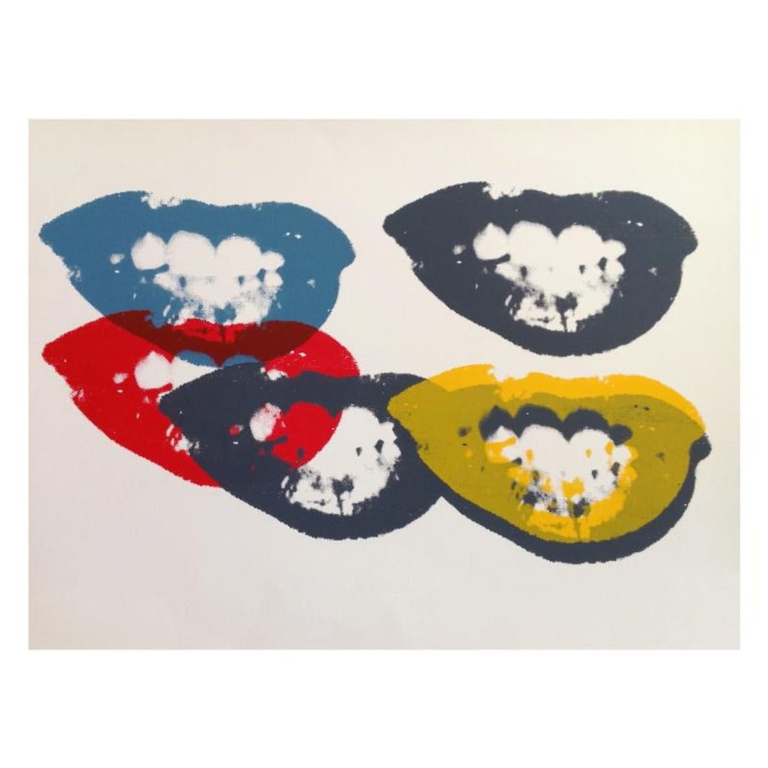 Andy Warhol "I Love Your Kiss Forever Forever" Limited Edition Silk Screen Print from Sunday B: I Love Your Kiss Forever Forever is a limited edition silk screen print on museum board from Sunday B Morning featuring the works of Andy Warhol. The piece is stamped in blue on the back with "Publish