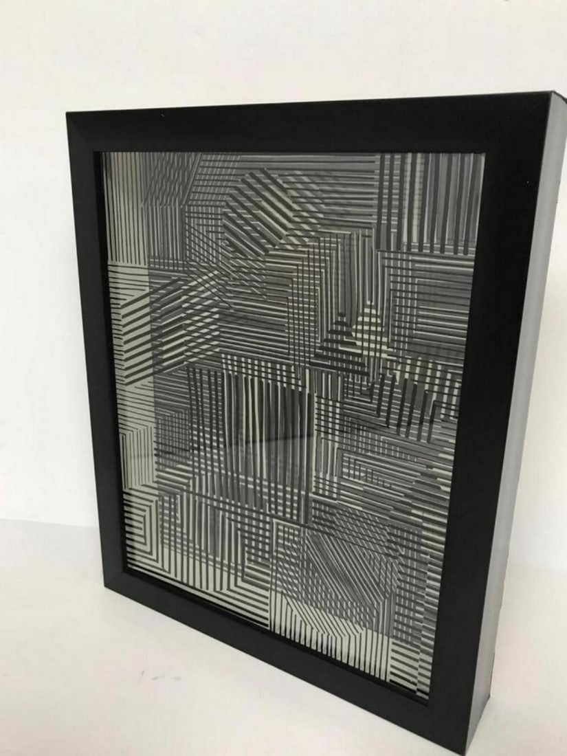Victor Vasarely- 3D Wall Sculpture/object "Cinetiques": Artist: Victor Vasarely. Medium: 3D Wall Sculpture/object. Title: Cinetiques. Size: 11" x 10". Measures approx. 13" x 11" (framed). Certificate of Authenticity: Is included. Additional: Measures 11x13