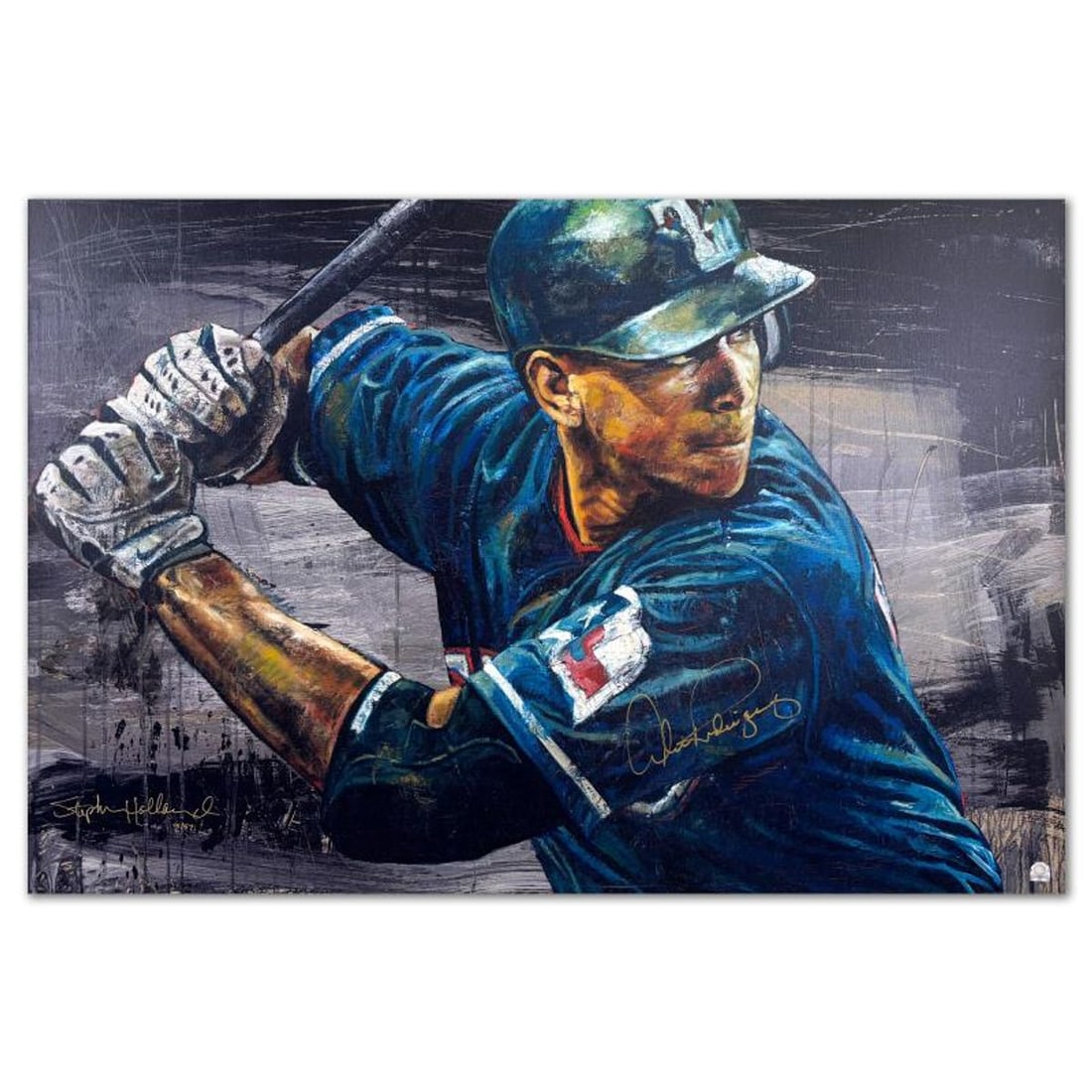 Stephen Holland, "A-Rod" Hand Embellished Limited Edition on Canvas, Numbered 45/57 and Hand Signed (1 of 4)