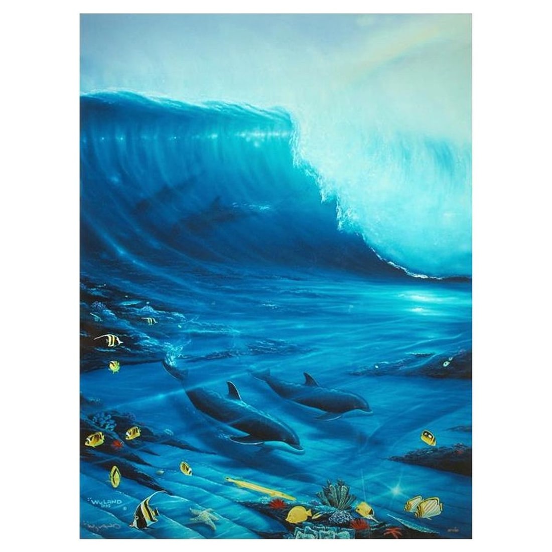 Wyland, "Surf's Up" Hand Embellished Limted Edition Cibachrome (27" x 36"), AP Numbered and Hand: Wyland's exquisite and colorful depictions of marine life are unmatched in skill and fine detail. "Surf's Up" is a hand-embellished limited edition cibachrome, AP numbered and hand signed by Wyland! I