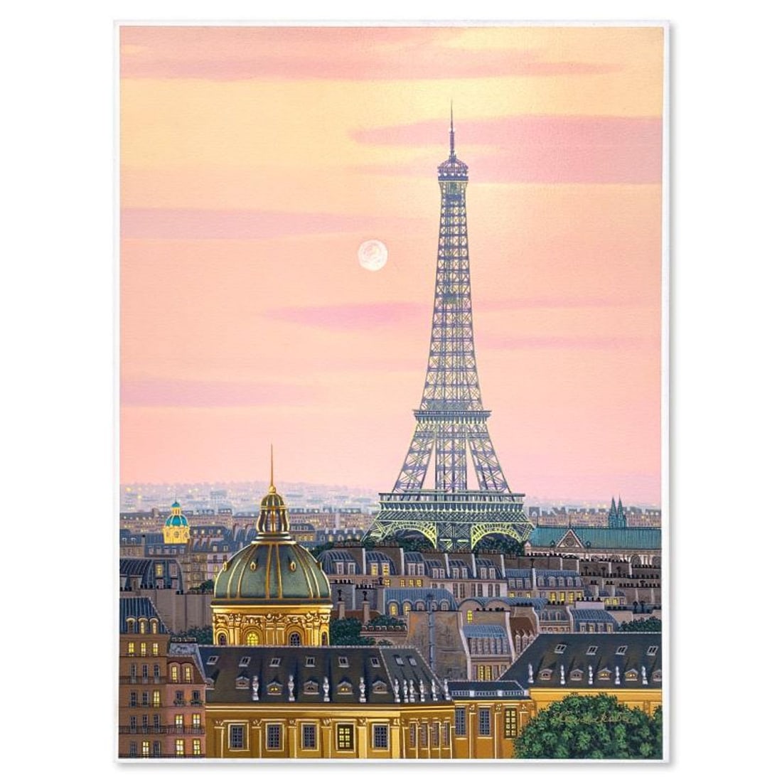 Liudmila Kondakova, "La Tour Eiffel (Toujours Paris)" Limited Edition Serigraph on Gesso Board,: La Tour Eiffel (Toujours Paris) is a limited edition serigraph on gesso board by Liudmila Kondakova, hand signed by the artist. Includes Letter of Authenticity. Measures approx. 18" x 13.5" (image). R