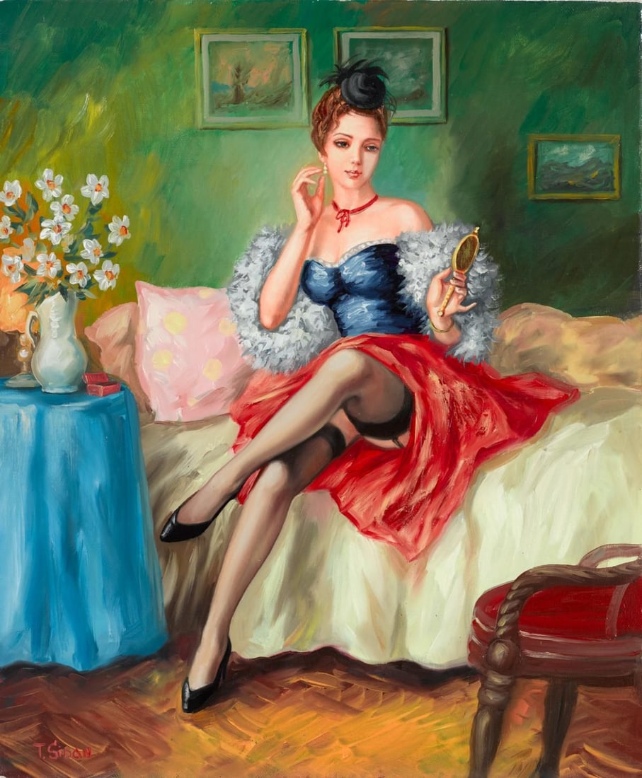 Taras Sidan- Original Giclee on Canvas "Before The Date": Artist: Taras Sidan. Medium: Original Giclee on Canvas. Title: Before The Date. Size: 24" x 20". Signature: Hand Signed by the Artist. Certificate of Authenticity: From the publisher. Reference#: 2101