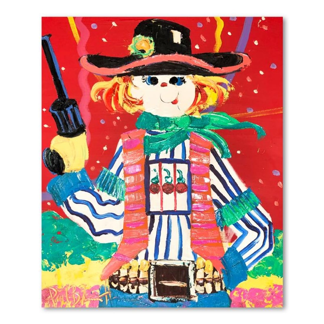 Paul Blaine Henrie (1932-1999), "Fist Full of Dollars" Hand Signed Original Painting on Canvas (1 of 3)