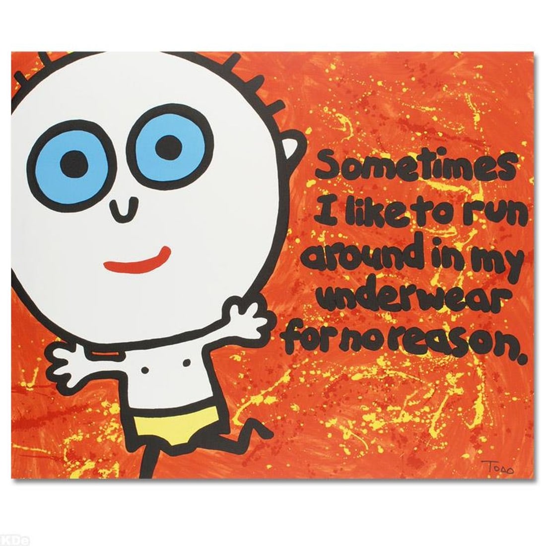 Sometimes I Like to Run Limited Edition Lithograph by Todd Goldman, Numbered and Hand Signed with: Pop artist Todd Goldman is known all across the globe for his whip-smart and wickedly funny puns and pictures! "Sometimes I Like to Run" is a limited edition lithograph on paper, numbered and hand sig
