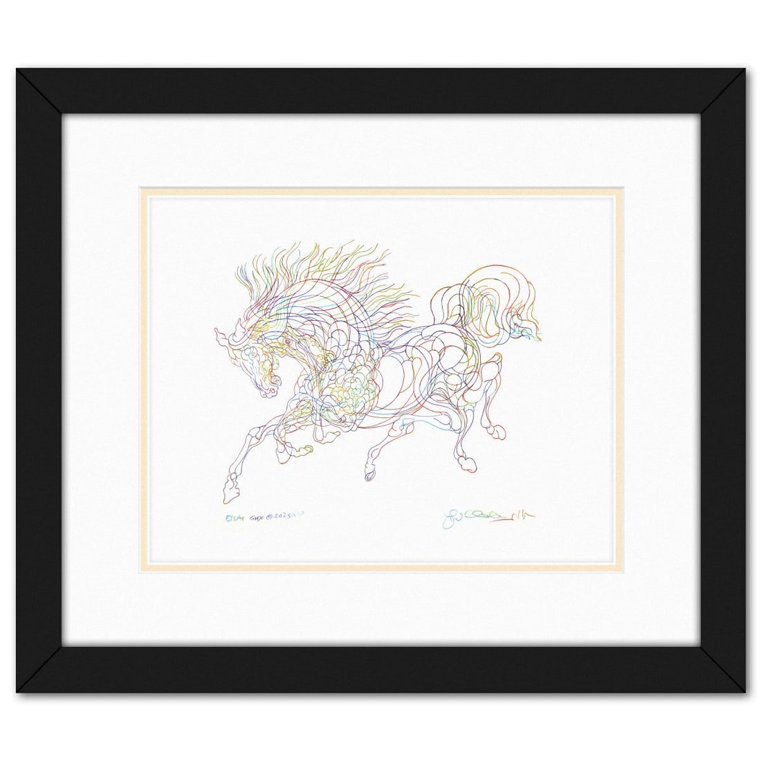 Guillaume Azoulay- Original Drawing "ESSAI GMX": Artist: Guillaume Azoulay. Medium: Original Drawing. Title: ESSAI GMX. Size: 11" x 14". Measures approx. 18.5" x 21.5" (framed). Signature: Hand signed. Certificate of Authenticity: Is included. Refer