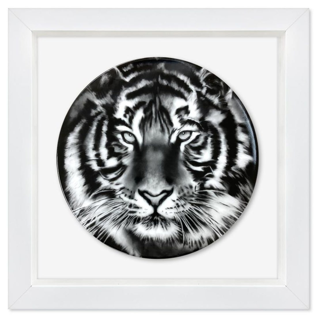 Robert Longo, "Tiger" Framed Limoges Porcelain Plate. (1 of 2)