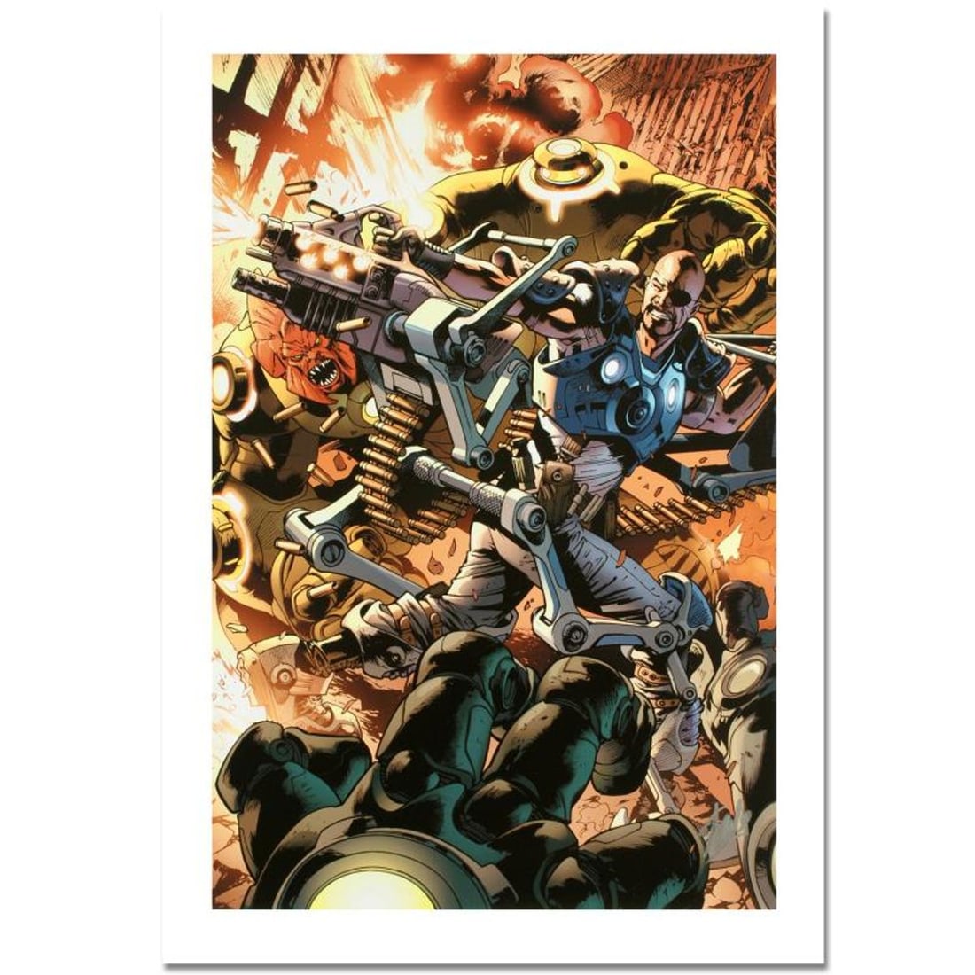Stan Lee Signed, Marvel Comics "Ultimate Doom #1" Limited Edition Canvas, Numbered 3/10 with COA.: Ultimate Doom #1 is a limited edition giclee on canvas with art by Bryan Hitch . Officially licensed by Marvel, this piece is numbered 3/10 and hand signed by creative legend Stan Lee (1922-2018). Ref