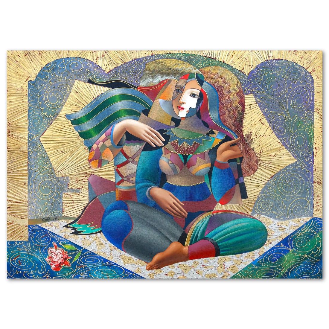 Oleg Zhivetin- Original Mixed Media on Canvas "Magic Carpet": Artist: Oleg Zhivetin. Medium: Original Mixed Media on Canvas. Title: Magic Carpet. Size: 36" x 48". Signature: Hand Signed. Reference#: 74473.