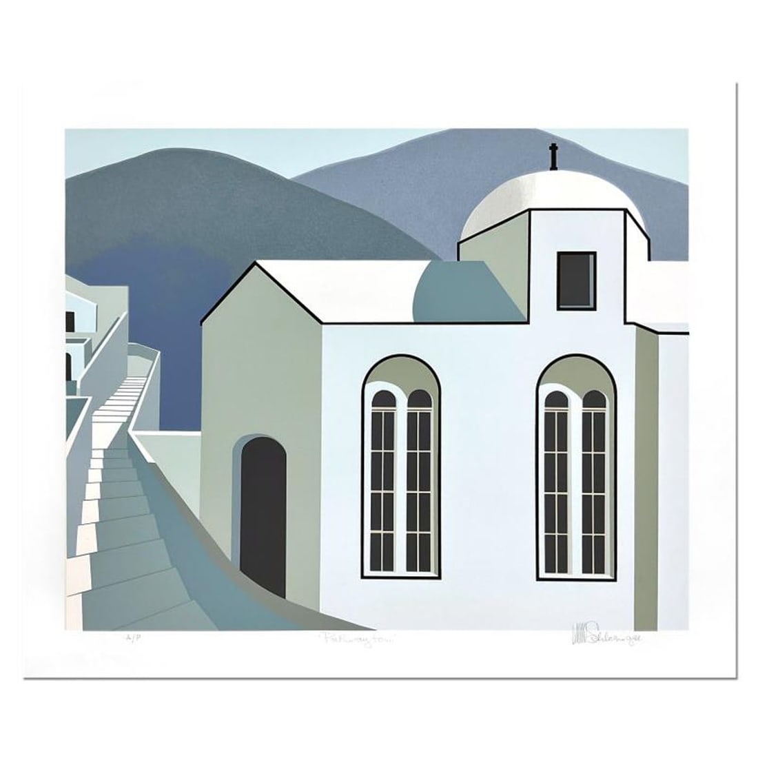 William Schlesinger (1915-2011), "Pathway To" Limited Edition Serigraph, Numbered and Hand Signed: Pathway To is a limited edition serigraph on paper by William Schlesinger (1915-2011), numbered and hand signed by the artist. Includes Letter of Authenticity. Measures approx. 30" x 25" (border),