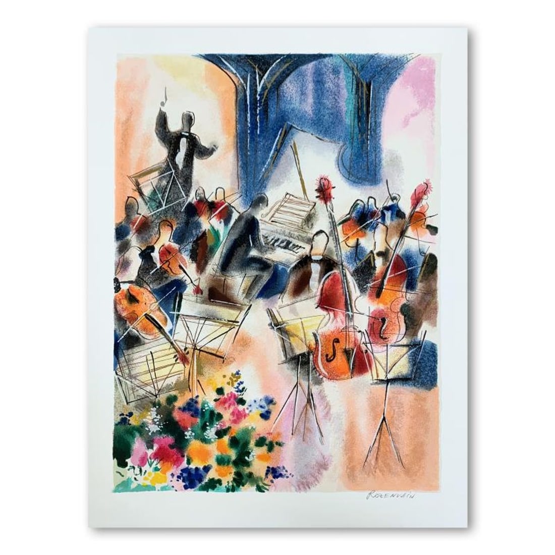Michael Rozenvain, Hand Signed Limited Edition Serigraph on Paper with Letter of Authenticity.: This is a limited edition serigraph on paper by Michael Rozenvain. It is numbered and hand signed and includes a letter of authenticity. Measures approximately 18" x 12.5" (image). Reference#: 93457.
