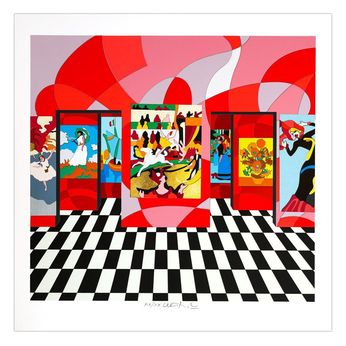 Ugo Nespolo- SIlkscreen on Paper "Venti Leggeri": Artist: Ugo Nespolo. Medium: SIlkscreen on Paper. Title: Venti Leggeri. Size: 24" x 23". Signature: Hand Signed and numbered. Certificate of Authenticity: Is included. Additional: Edition number might