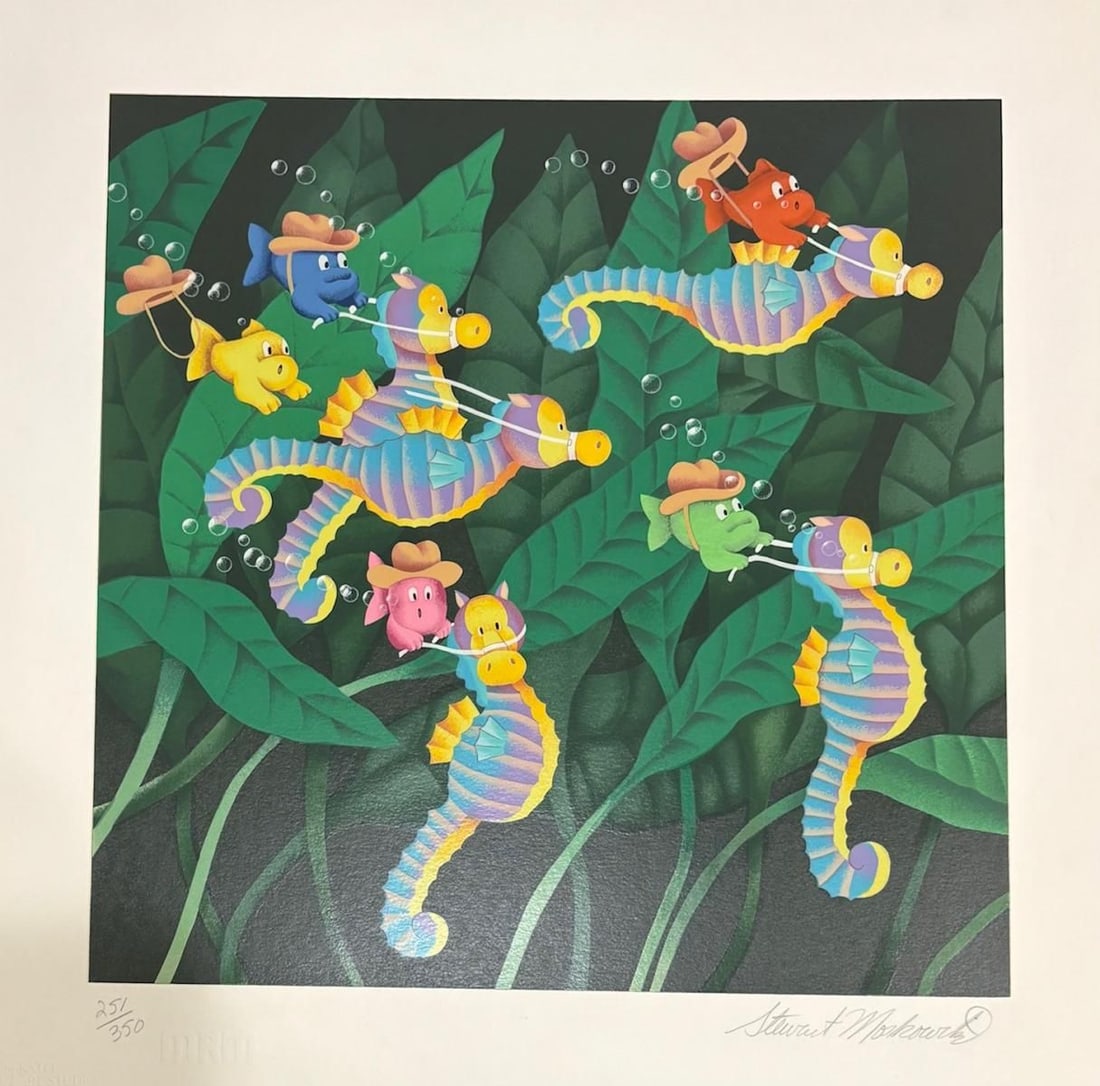 Sterwary Moskowitz- Serigraph on paper: Artist: Sterwary Moskowitz. Medium: Serigraph on paper. Size: 20" x 20". Signature: Hand Signed and numered. Reference#: 94164.