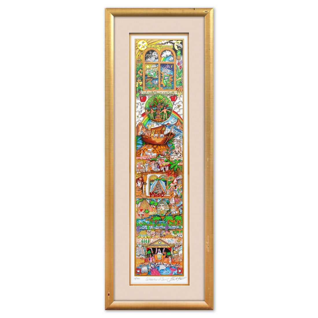 Charles Fazzino- 3D Construction Silkscreen Serigraph "Celebration of Spirit": Artist: Charles Fazzino. Medium: 3D Construction Silkscreen Serigraph. Title: Celebration of Spirit. Size: 38" x 9". Measures approx. 45" x 16" (framed). Signature: Hand Signed and Numbered. Certifica