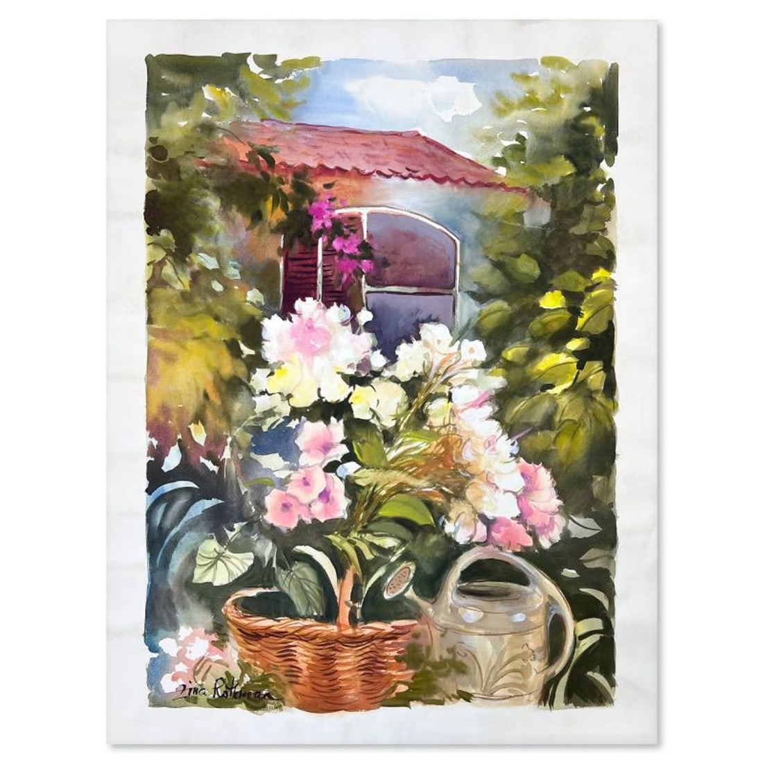 Zina Roitman, Hand Signed Original Painting with Letter of Authenticity.: This is an untitled original painting on paper by Zina Roitman. The piece is hand signed and comes with a letter of authenticity. Measures approximately 31" x 23.5".