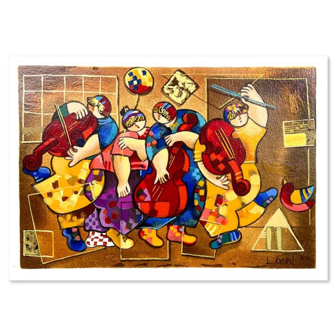 Dorit Levi, "Salsa Boogie" Limited Edition Serigraph, Numbered and Hand Signed with Letter of: "Salsa Boogie" is a limited edition serigraph on paper by Dorit Levi. The piece comes hand signed by the artist, numbered, and with a letter of authenticity. Measures approximately 8" x 11.5".