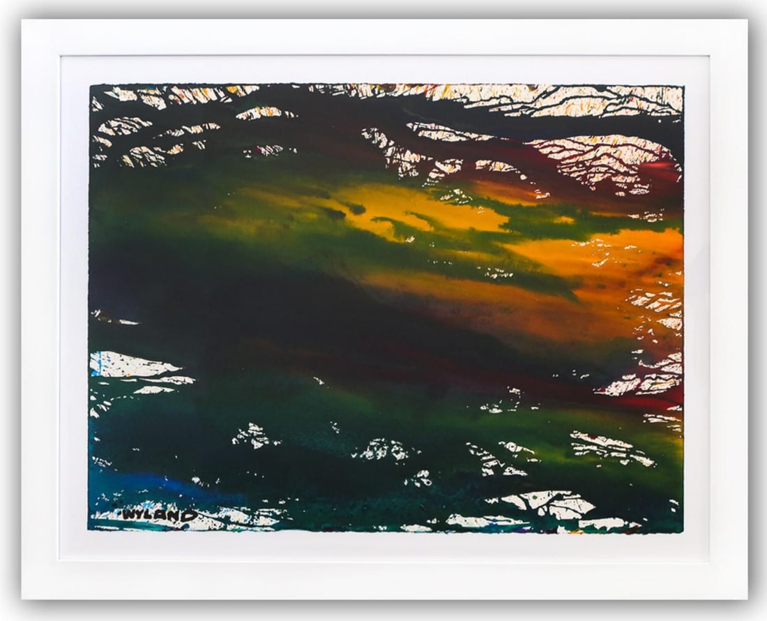 Wyland- Original Watercolor Painting on Deckle Edge Paper "Abstract": Artist: Wyland. Medium: Original Watercolor Painting on Deckle Edge Paper. Title: Abstract. Size: 22" x 30". Measures approx. 29" x 36" (framed). Signature: Hand Signed by the artist. Certificate of A