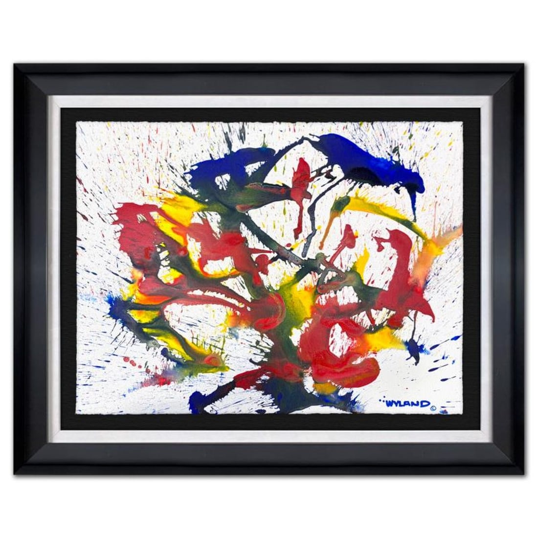 Wyland, "Untitled Abstract" Framed Original Painting on Paper, Hand Signed with Letter of: This is an original watercolor painting on paper by Wyland, hand signed by the artist. This piece comes custom framed. Includes Letter of Authenticity. Measures approximately 31" x 38.5" x (framed), 2