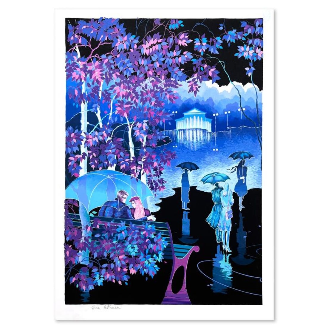 Zina Roitman, Limited Edition Serigraph, Hand Signed and Numbered, Letter of Authenticity.: This is a limited edition serigraph on paper by Zina Roitman. The piece comes hand signed by the artist, numbered, and with a letter of authenticity. Measures approximately 25.5" x 18". Reference#: 93