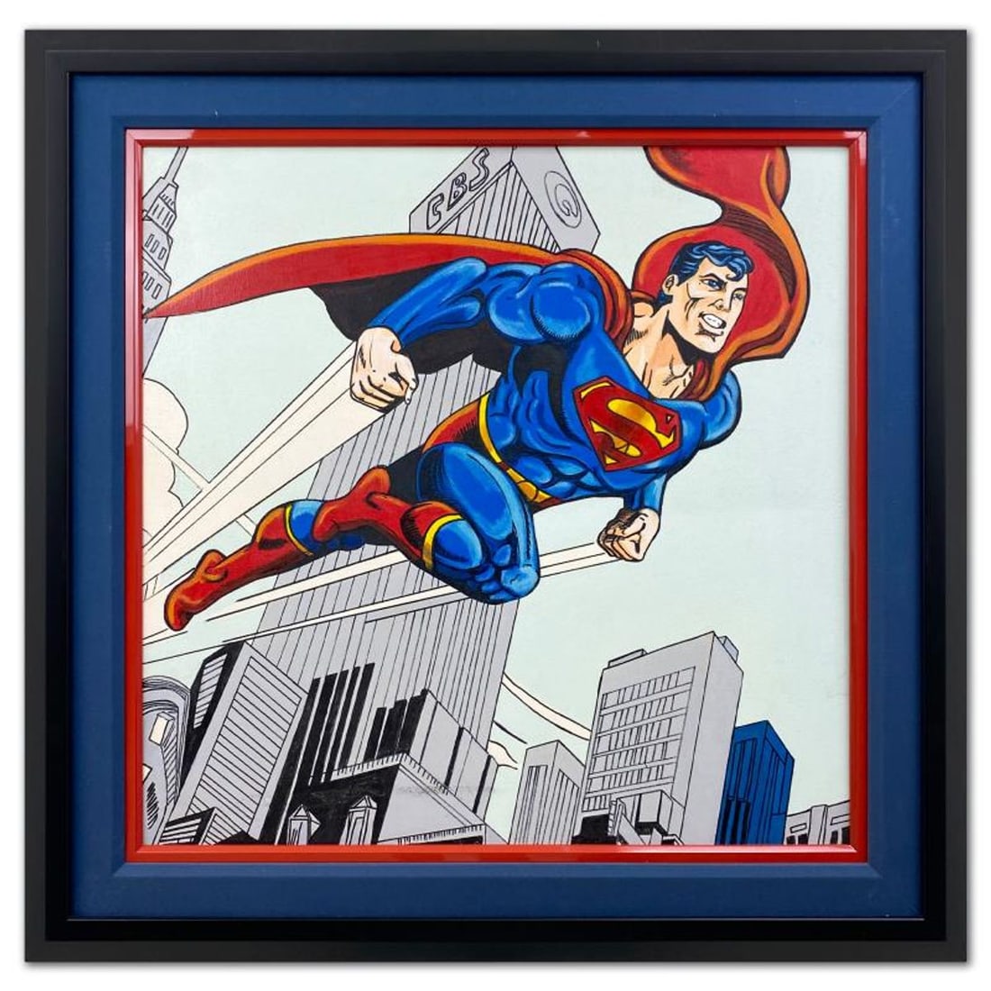 Steve Kaufman (1960-2010), "Superman" Framed Original Painting on Canvas, Hand Signed Inverso with: Superman is an original painting on canvas by Steve Kaufman (1960-2010) - protege to Andy Warhol, inverso by the artist. Includes Letter of Authenticity. Measures approx. 41.5" x 42" (frame), 31" x 31