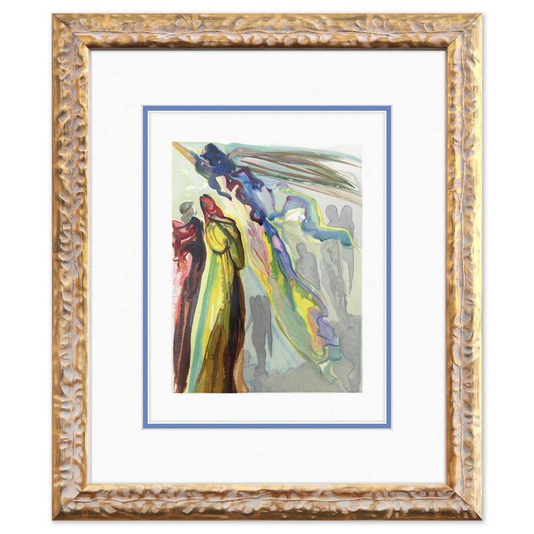 Salvador Dali- Original Color Woodcut on B.F.K. Rives Paper "Paradise 16": Artist: Salvador Dali. Medium: Original Color Woodcut on B.F.K. Rives Paper. Title: Paradise 16. Size: 13" x 10". Measures approx. 20" x 17" (framed). Certificate of Authenticity: Is included. Additio