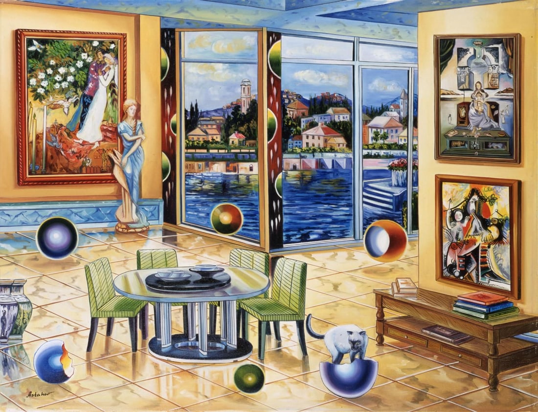 Alexander Astahov- Original Giclee on Canvas "The Historian": Artist: Alexander Astahov. Medium: Original Giclee on Canvas. Title: The Historian. Size: 16" x 20". Signature: Hand Signed by the Artist. Certificate of Authenticity: From the publisher. Reference#: 