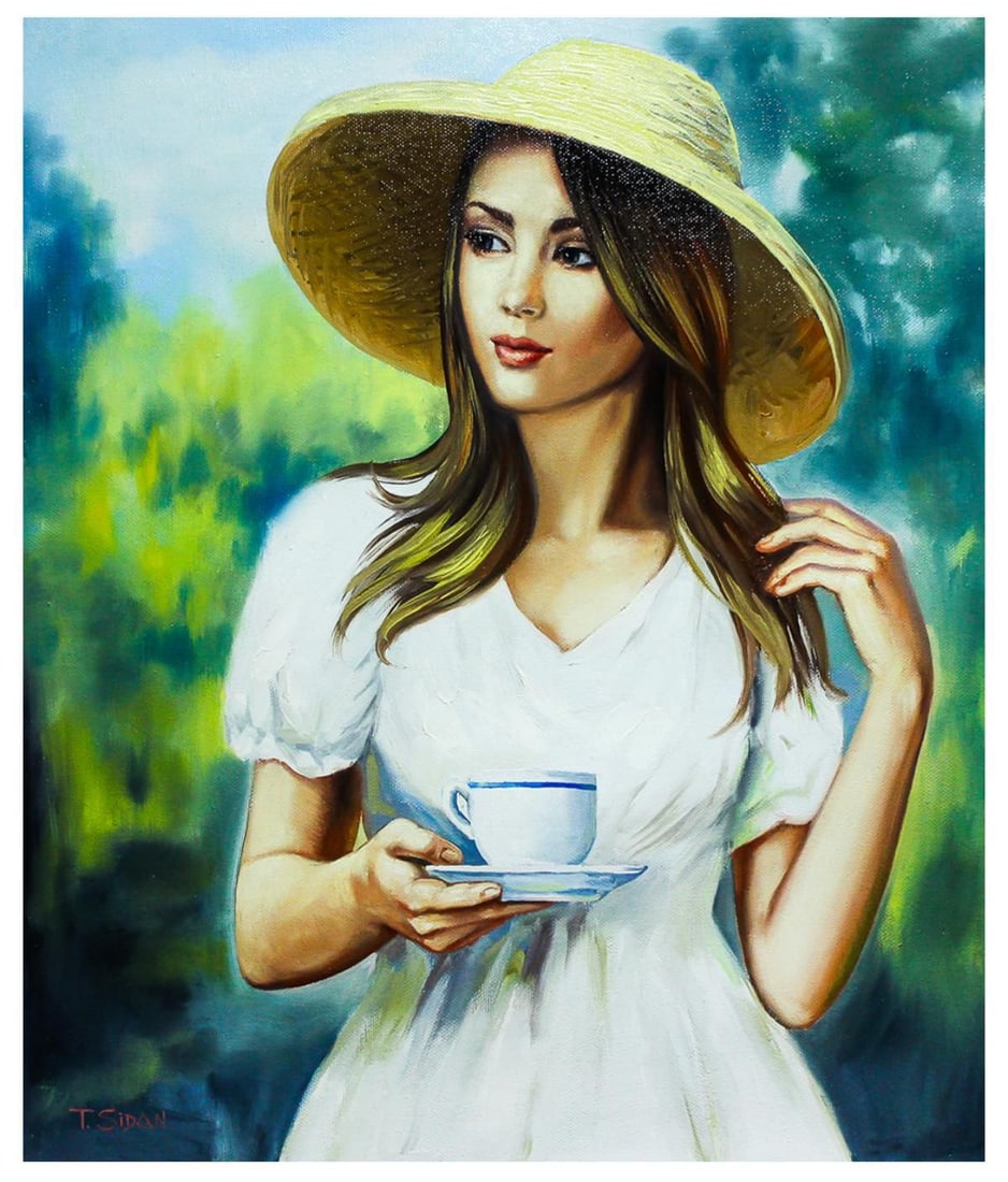 Taras Sidan- Original Oil on Canvas "Antonia": Artist: Taras Sidan. Medium: Original Oil on Canvas. Title: Antonia. Size: 24" x 20". Signature: Hand Signed by the artist. Certificate of Authenticity: From the publisher. Reference#: 19183.