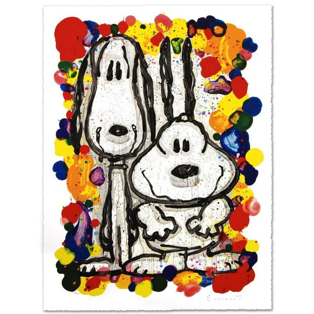 Wait Watchers Limited Edition Hand Pulled Original Lithograph (27" x 35.5") by Renowned Charles: Wait Watchers is a limited edition hand pulled original lithograph on museum quality deckle-edge paper, numbered and hand signed by Tom Everhart. This is one of the final Everhart editions to be creat