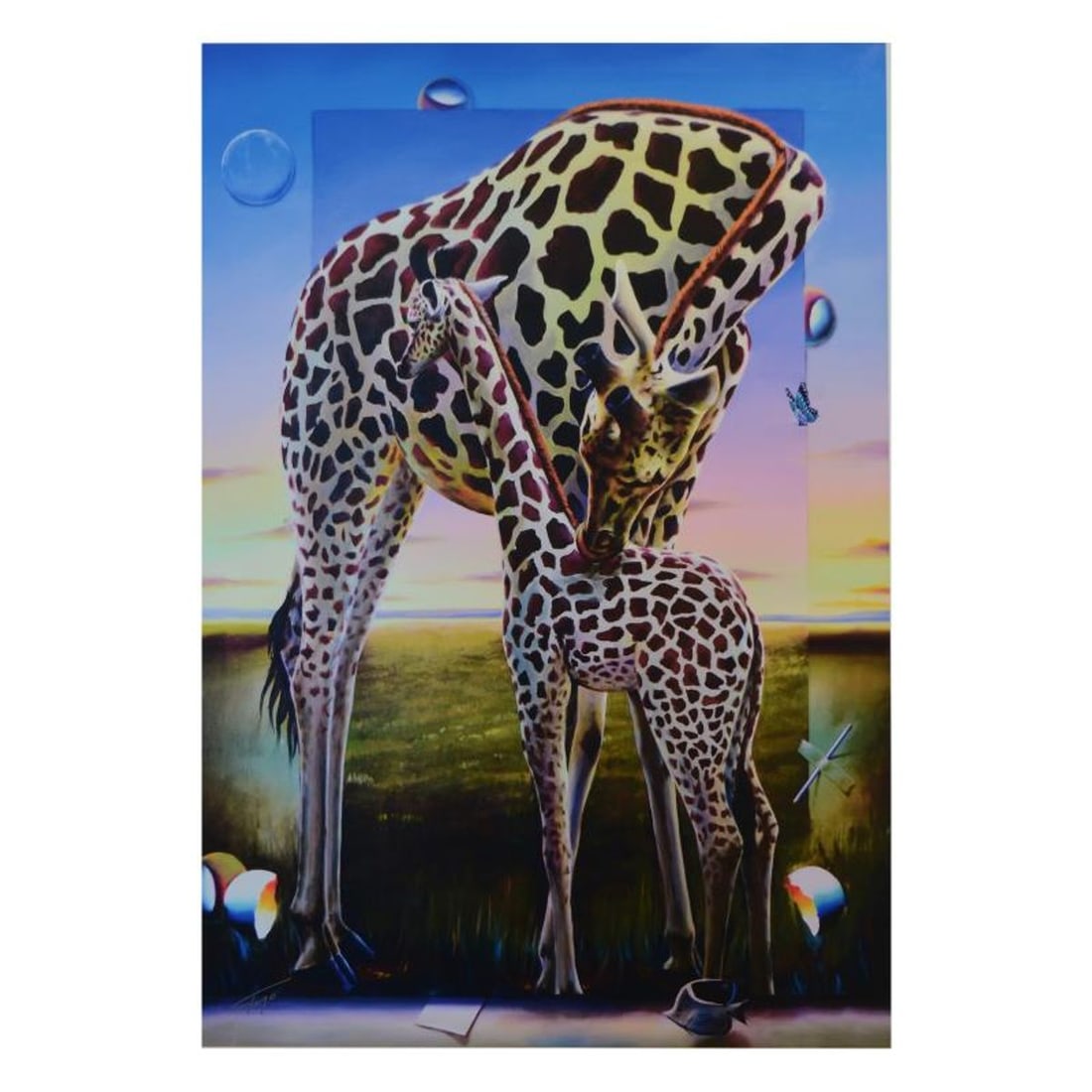 Ferjo, "A Mothers Kiss" Limited Edition on Canvas, Numbered and Signed with Letter of Authenticity.: A Mothers Kiss is a limited edition giclee on canvas, bearing Ferjo's authorized signature. Includes Letter of Authenticity. Measures approx. 21" x 30" (image). This item requires special handling and