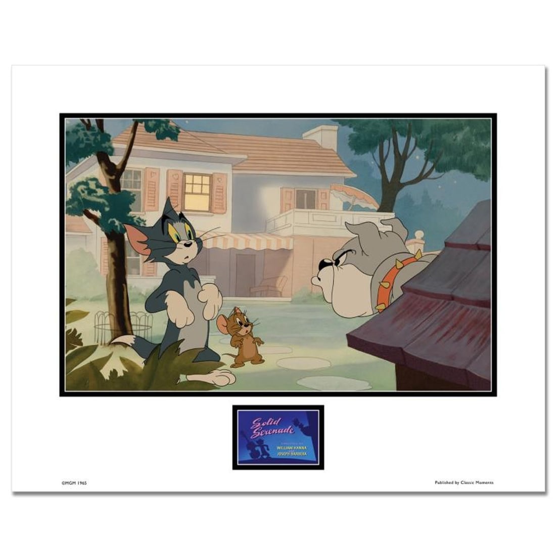 Tom and Jerry, "Solid Serenade" Numbered Limited Edition with Certificate of Authenticity.: Solid Serenade is a licensed limited edition giclee on paper featuring the classic cartoon characters Tom and Jerry. It comes numbered, with hologram seal, and a Certificate of Authenticity! Measures 