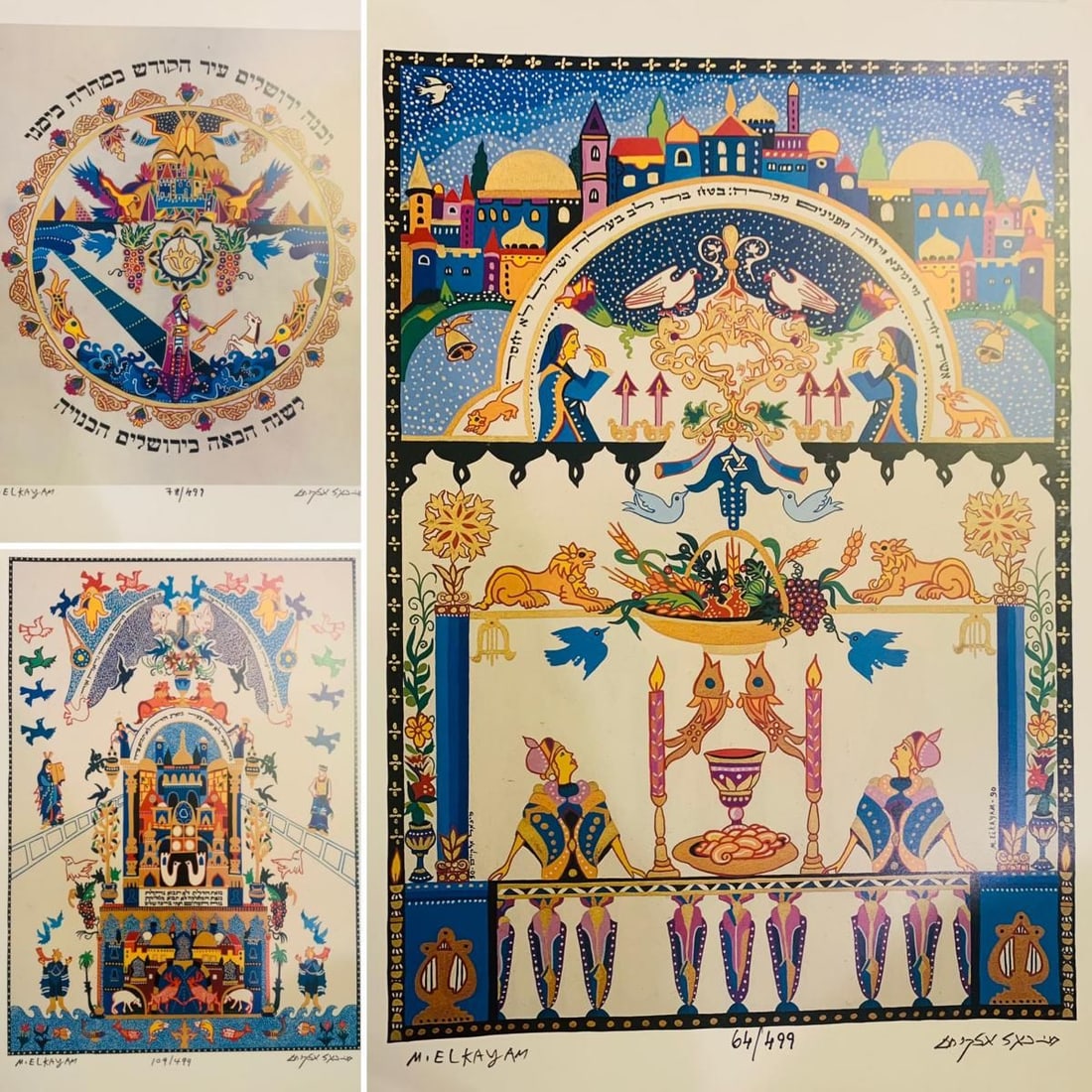 Michael Elkayim- Lithographs: Artist: Michael Elkayim. Medium: Lithographs. Size: 16" x 12". Signature: Hand signed and numbered. Additional: set of 3. 16x12" Each.. Reference#: 28269.