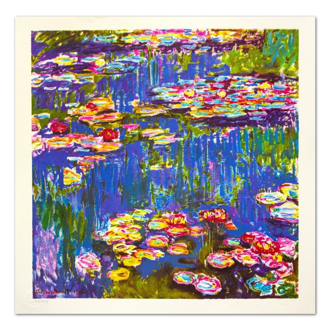 Claude Monet (1840-1926), "Mympheas" Limited Edition Lithograph with Letter of Authenticity.: Mympheas is a limited edition lithograph on paper by Claude Monet. Printed by Atelier Tete a Tete in Paris and authorized by the Monet Estate and ADAGP Paris , the piece is plate signed and comes with